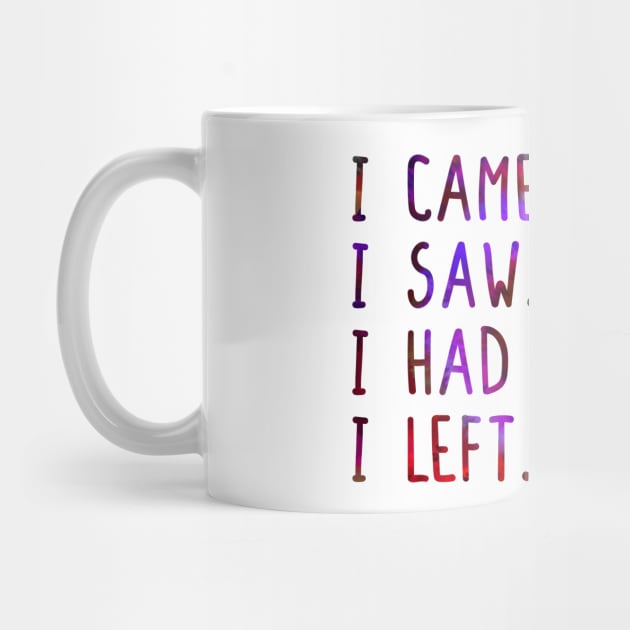 I came i saw i had anxiety i left Text Design with purple nature flower background by BijStore